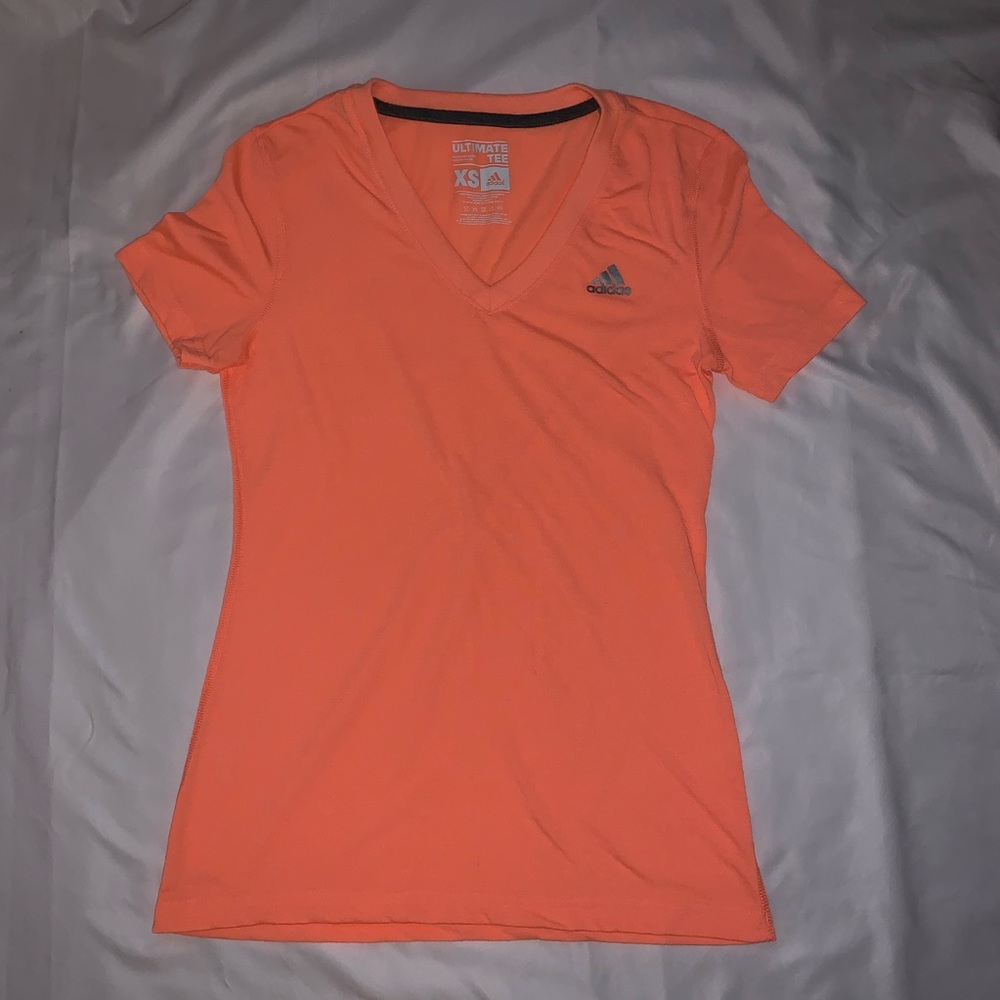 Orange v-neck T-shirt